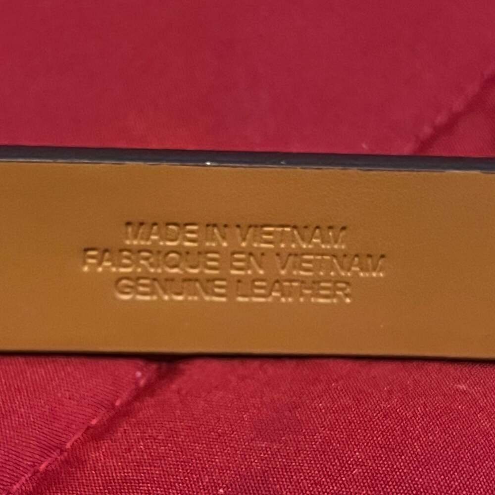 Lauren Ralph Lauren Women's Pebbled Leather Skinny Belt US L/ 37” Navy - Picture 3 of 8